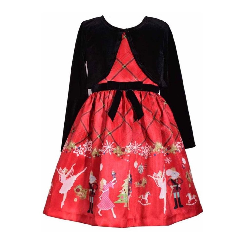 2 pieces Bonnie Jean Girls Nutcracker Dress & Cardigan new